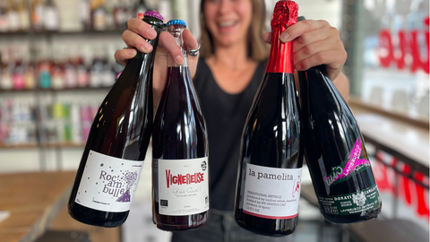 bottles of sparkling red wines from Forest Wines