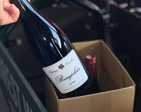 bottle of beaujolais wine